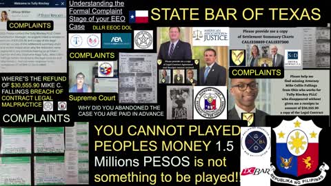 Tully Rinckey PLLC Travis County Austin Texas - Mike C. Fallings / Refund Full Amount $30,555.90 Breach Of Contract Legal Malpractice / Supreme Court / State BAR Texas / President Marcos / President Trump / President Duterte / President Biden / DCBAR