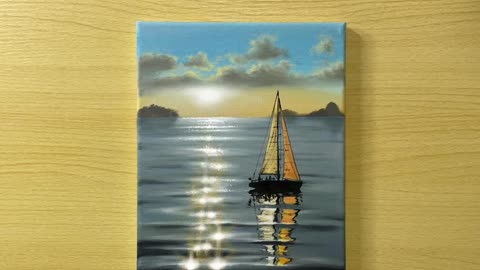 Sunrise Seascape Acrylic painting