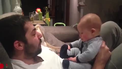 Hilarious dad and baby beatboxing