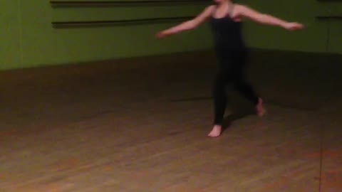 Dancing girl jumps, slips, and falls on her face