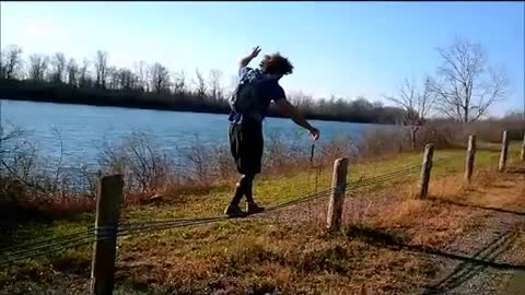 Collab copyright protection - riverside fence walking fail