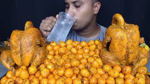 EATING 200 QUAIL EGGS, 2 SPICE WHOLE CHICKEN & EXTRA GRAVY | WHOLE CHICKEN CURRY EATING CHALLENGE