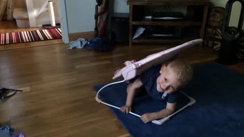 2 year old fails hilariously at hide and seek