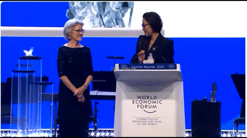 DAVOS: Hollywood Actress Collects "CRYSTAL AWARD" Michelle Yeoh