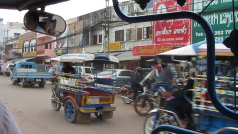 Tuk tuk ride in Vientiane Laos 2011