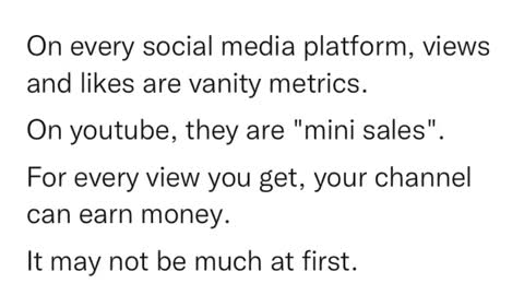 If you want to make money, Youtube is completely different from other social media platforms.