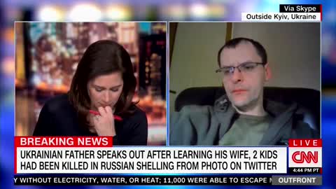 CNN Host Erin Burnett Weeps During Interview With Ukrainian Who Lost His Family