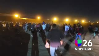 Last night in El Paso, Texas shows a swarm of illegal invaders storming the U.S. Border.