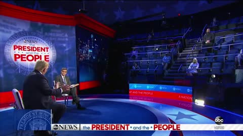 President Donald Trump answers MAGA slogan question at ABC town hall