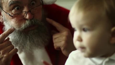 cute baby with santa claus