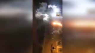 French Thugs Shoot Fireworks At Lockdown Cop Car