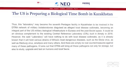 Pentagon Funded Bio-Weapons Labs in the Ukraine