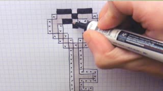 how to Draw Key - Hello Pixel Art by Garbi KW #shorts