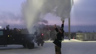 Boiling Water Turns to Snow in Negative Temperatures