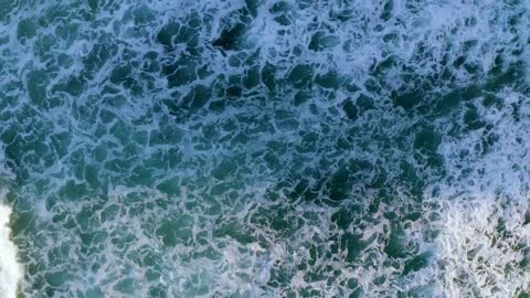 4K drone footage of the sea big waves