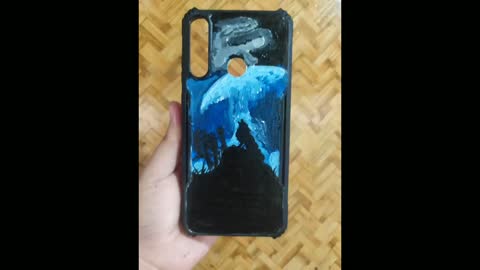 DIY Handpainted phone case Wolf theme