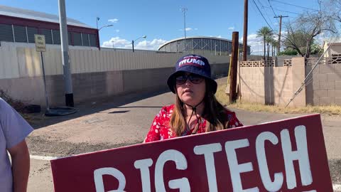 Interview outside the Maricopa Audit