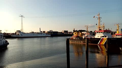 Vehicles leaving ferry ---Port of Emden (Germany)