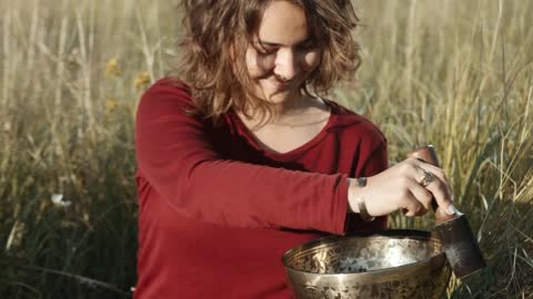 A woman playing