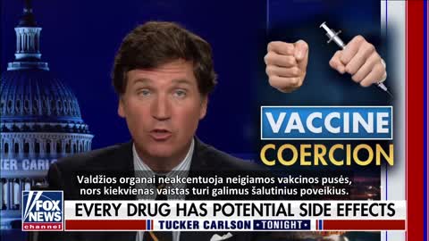 Tucker Carlson pasakoja kaip Amerikoje koledžų ir universitetų studentai verčiami skiepytis.