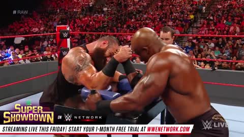 Braun Strowman vs. Bobby Lashley – Arm Wrestling Match: Raw,