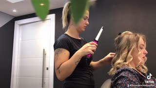 Girl Burns Hair Off While Curling