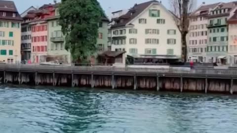 The Capel Covered Bridge in Lucerne, the oldest covered wooden bridge in Europe