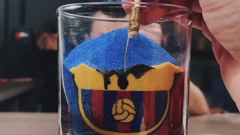 Making Barca Flag using sand Awsome