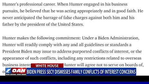 Biden press secy. dismisses family conflicts of interest concerns