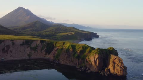 drone shot-of-a-mountain-island