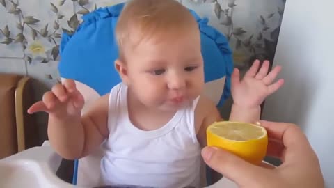 FUNNY CUTE BABIES EATING LEMON COMPILATION VIDEO