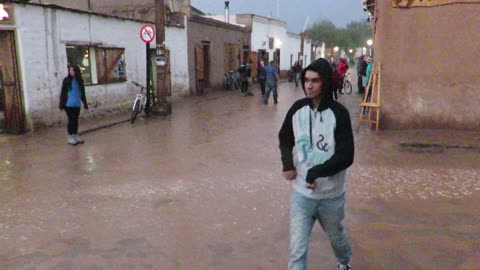 San Pedro de Atacama in northern Chile during a rare rain event