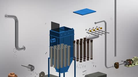 3D Mechanical Model Animation - Dust Collector Dismantle