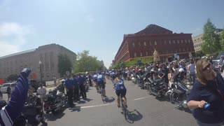 Police unity tour arrival at the national law enforcement memorial