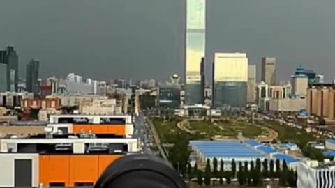 Capturing the Power of Nature: Lightning Bolt Captured from a Tall Building! #caughtoncamera