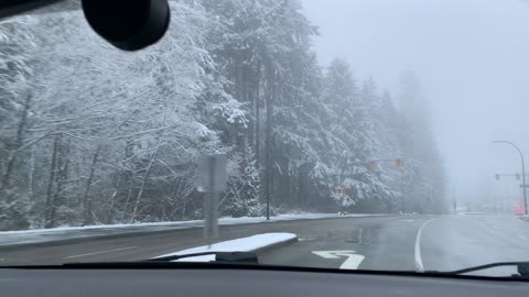 Snowing driving