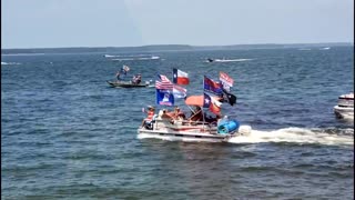 Boat Trump Parade on Lake Sam Rayburn, TX 07-04-2020