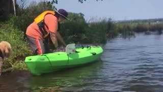 Woman Falls HARD Attempting To Board Canoe Midstream