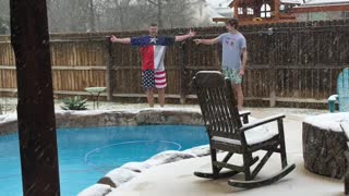 Texas polar bear snow swim