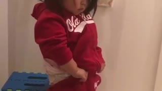 Adorable Baby Girl Can Get Dressed By Herself