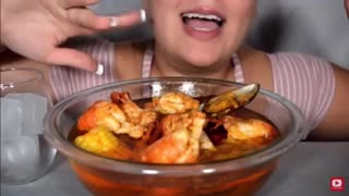 Asmr eating worlds biggest prawns