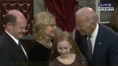 Pedo Joe Biden creepy kiss of Senator's Young Daughter