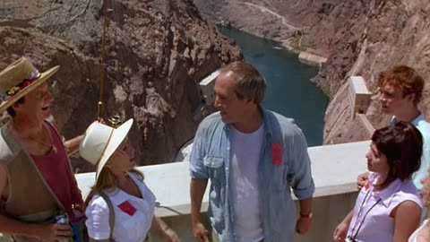 Vegas Vacation "No one wander off the dam tour" scene
