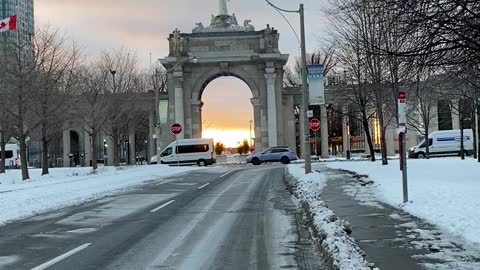 Exhibition Place Entrance At Sunset