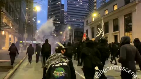 🚨JUST IN - Antifa on the move in Seattle a little over 8 hours since Joe Biden was inaugurated.
