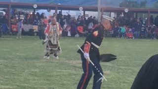 Marine Performs Dance with Native Americans