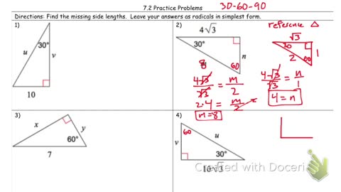 30 60 90 special right triangles