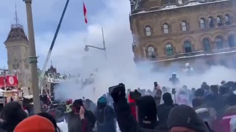 Canadian Police Teargassing Peaceful Protesters