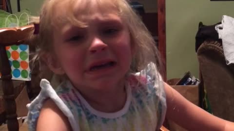 Little Girl Cries Because Her Mom Is Trying To Feed Her "Grown Up Food"