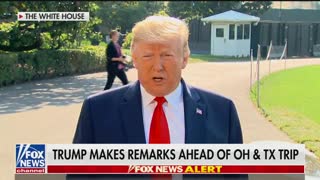 President Trump speaks to reporters outside White House clip 1